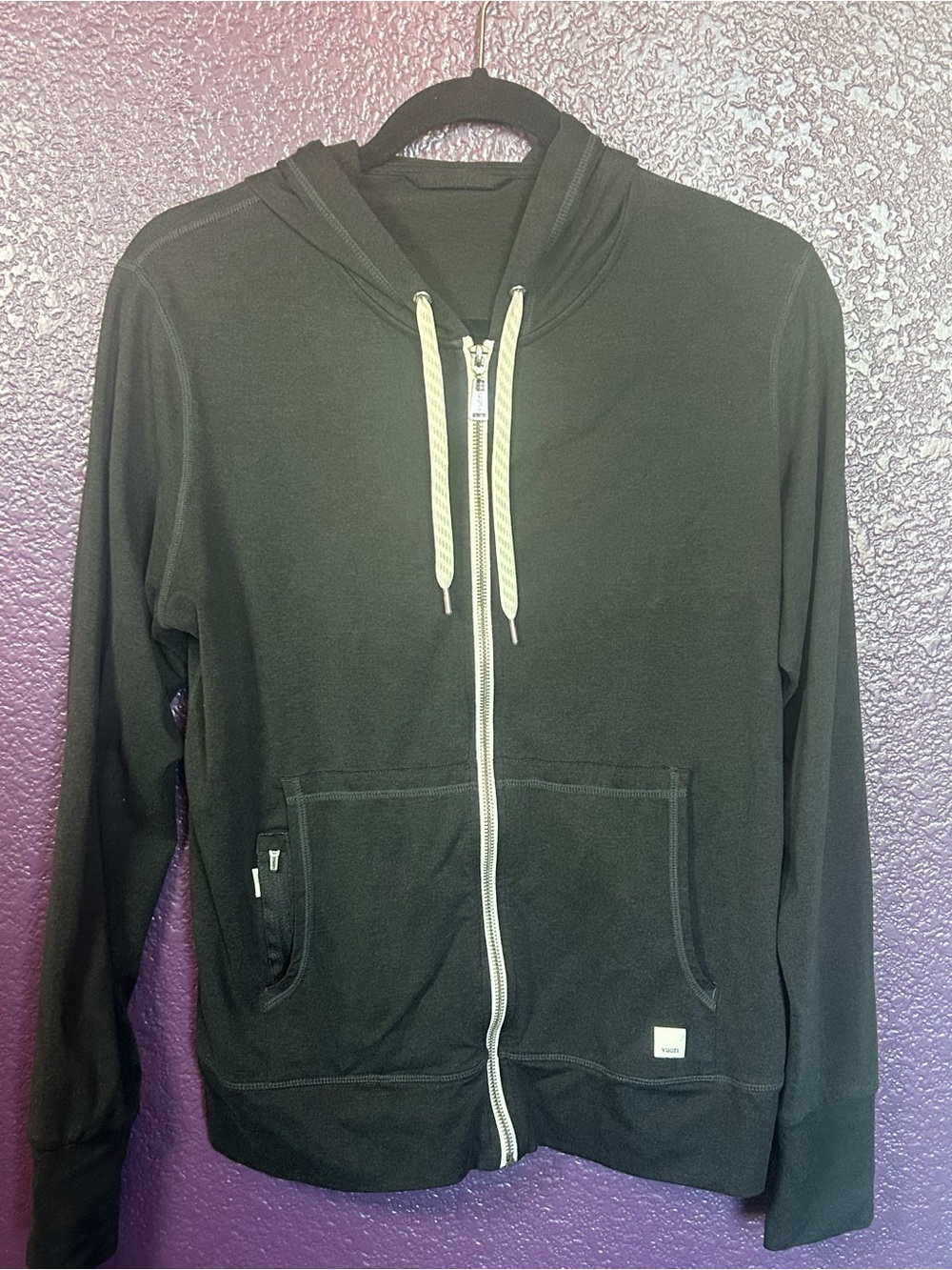 Vuori Halo Performance Full Zip Hoodie Black DreamKnit Size